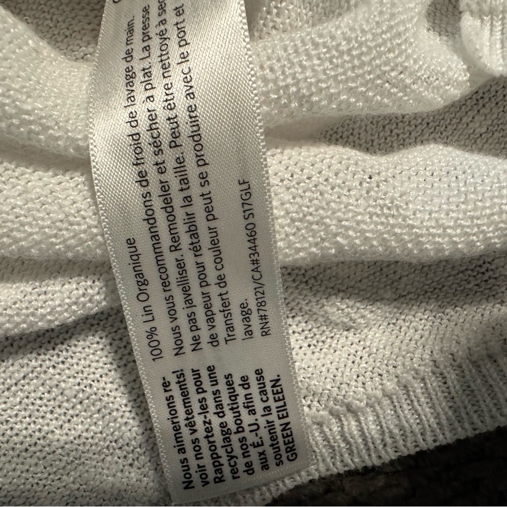 Eileen Fisher White Linen Knit Top - Picture 7 of 8
